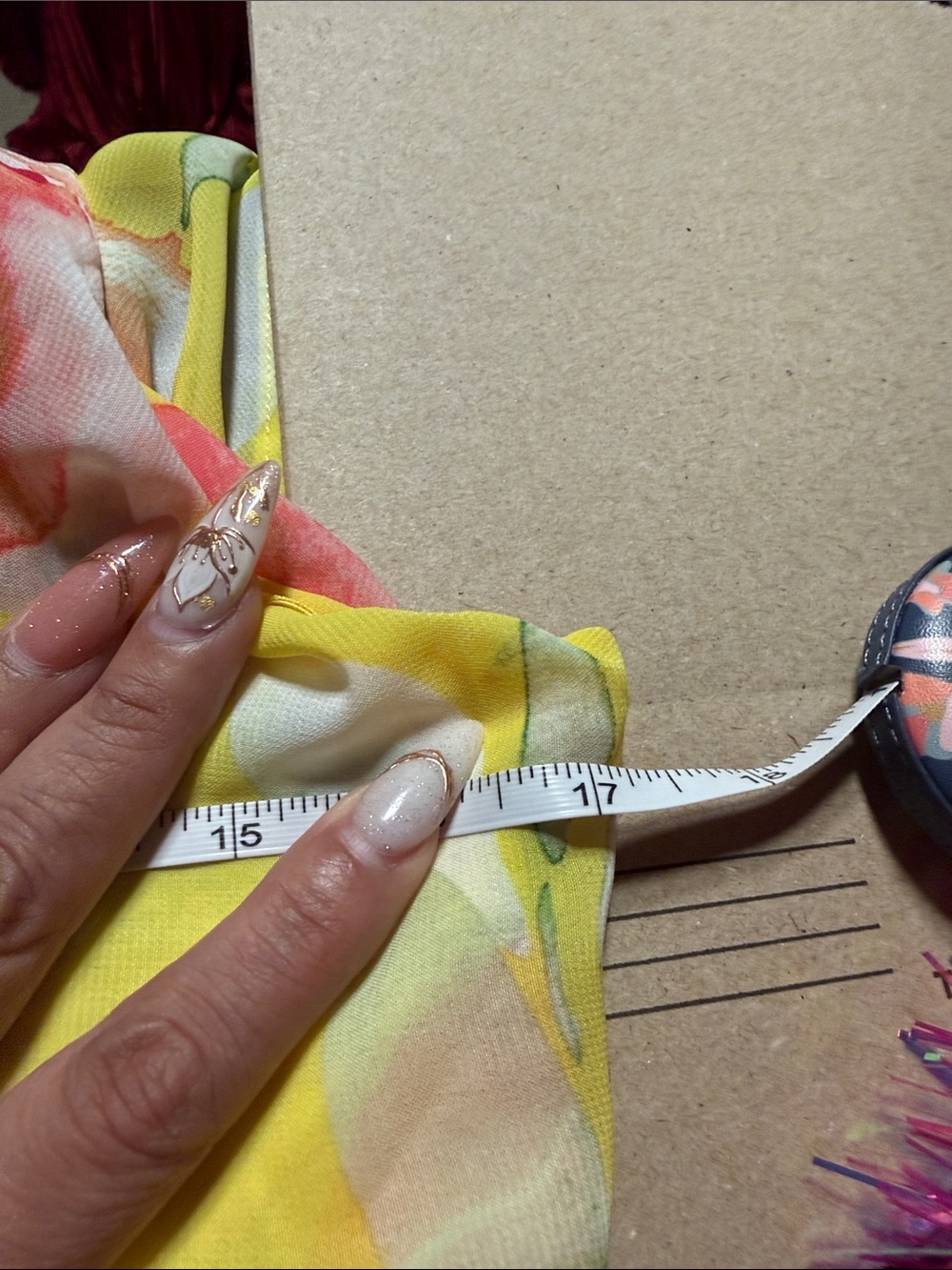 Eliza J Yellow Floral Halter Maxi Dress with Coral Accents - Picture 9 of 12